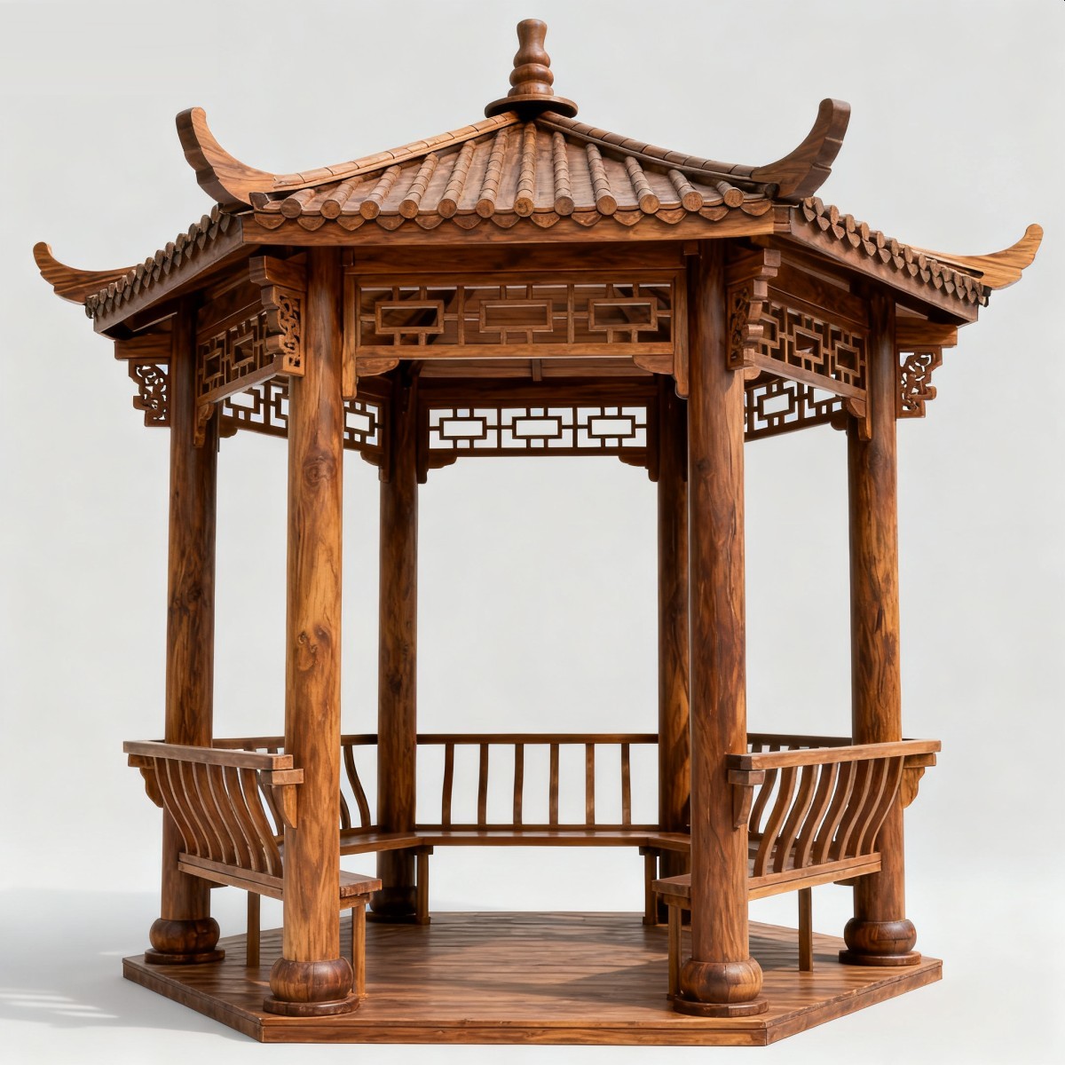 香港中式风格防腐木凉亭,实木凉亭,木亭